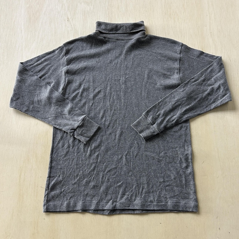 Vintage SteepleChase Shirt Mens Medium Gray Turtleneck Long Sleeve Tee T-Shirt